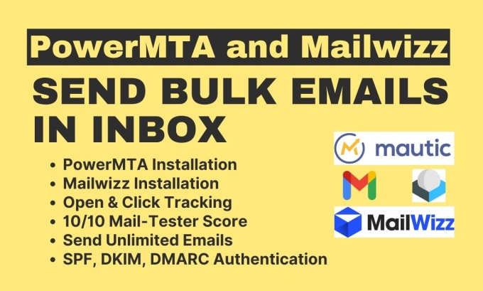 Gig Preview - Setup mailwizz application with powermta for bulk mailing