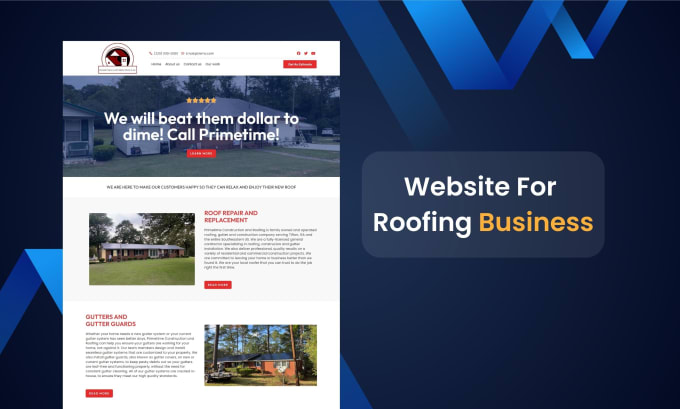 Gig Preview - Create website for roofing, plumbing, handyman electrical, construction business