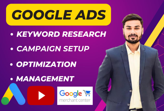 Gig Preview - Setup, manage google ads for your business and optimize them