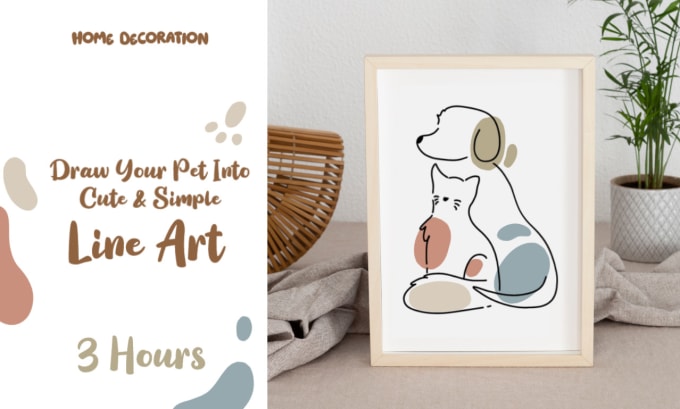 Gig Preview - Draw your pet into cute and simple line art in 3 hours