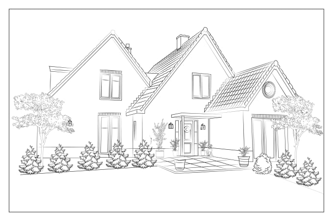 Gig Preview - Draw beautiful line art sketch of your home or any building