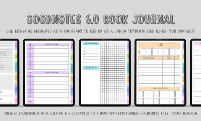 Gig Preview - Design a goodnotes 6 book journal