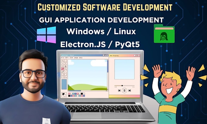 Gig Preview - Do windows application development using pyqt5 , pyside , electronjs or pyqt