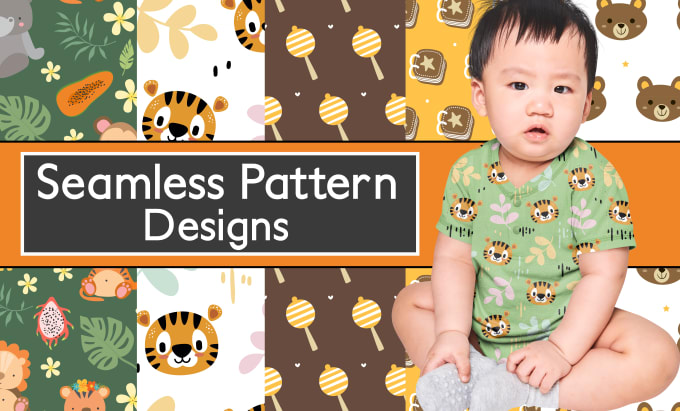 Gig Preview - Create cute pattern designs for baby kids clothing, t shirt