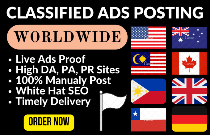 Gig Preview - Post classified ad submission USA classified ad posting UK classified ad