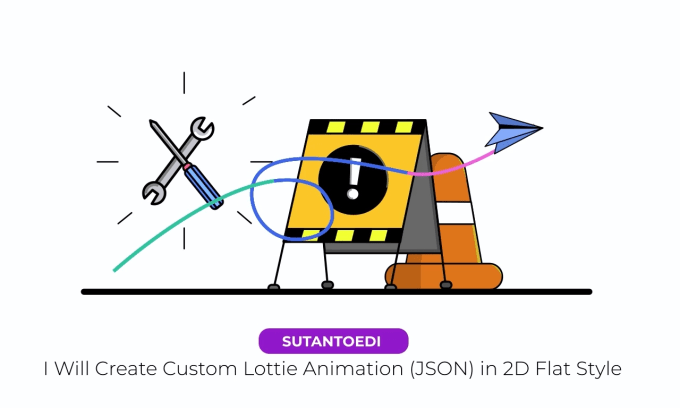 Gig Preview - Create custom lottie animation or json in 2d flat style