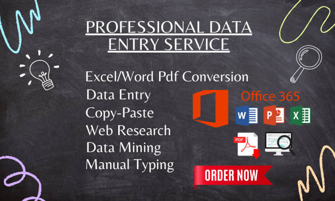 Gig Preview - Do any data entry, copy paste, data scraping, PDF to excel