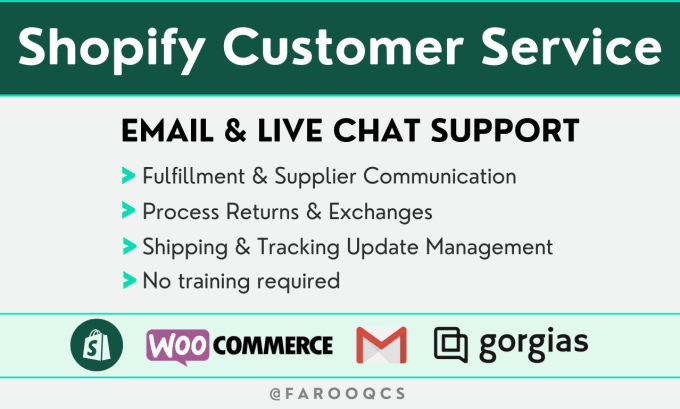 Gig Preview - Customer support email and live chat support dropshipping business manager