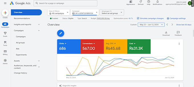 Gig Preview - Setup google ad PPC search ad campaign with conversion goal