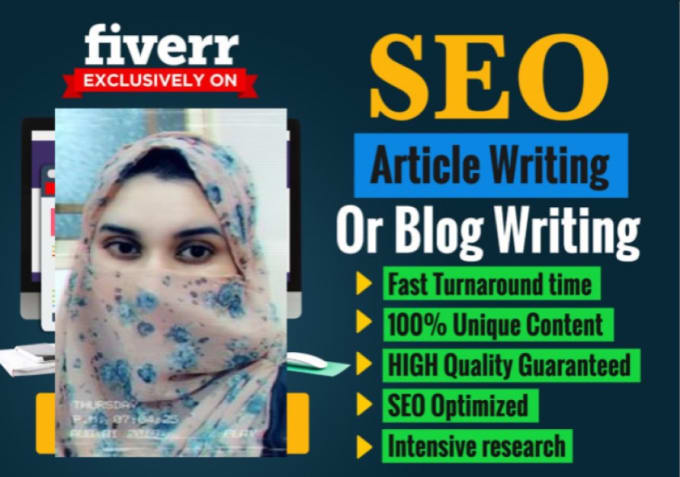 Gig Preview - Do SEO article writing, blog post writing or content writing