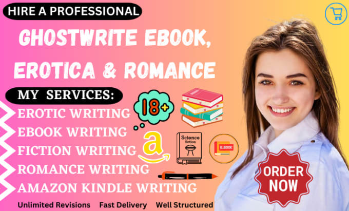 Gig Preview - Be ebook writer, romance ghostwriter, children book, erotic writer, self help