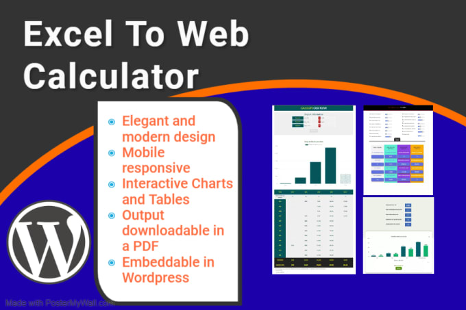 Gig Preview - Create custom web calculator for wordpress or sites