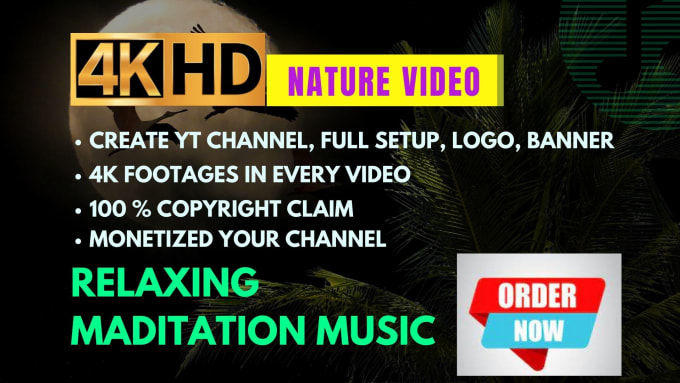 Gig Preview - Create youtube channel and 30 relaxing, meditation music videos