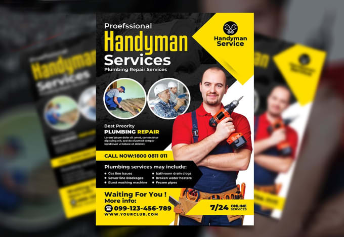 Gig Preview - Do handyman, plumbing, hvac business flyers