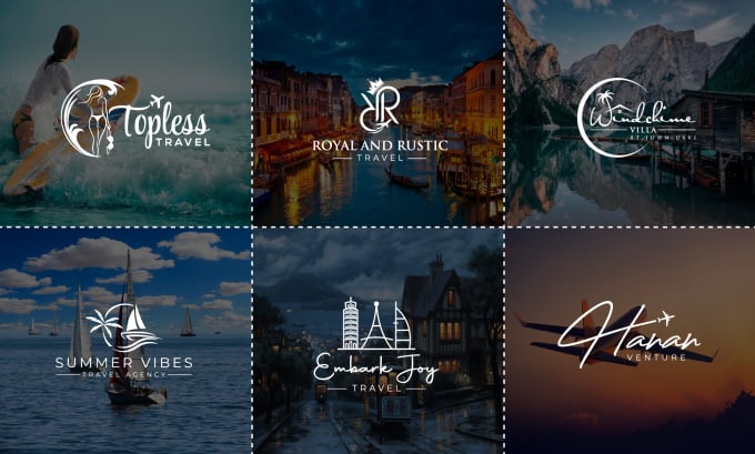 Gig Preview - Design luxury modern travel, vacation, agency, hotel and adventure outdoor logo