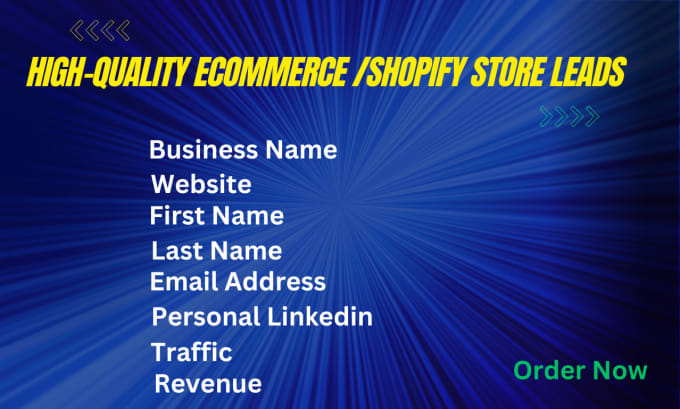 Gig Preview - Deliver high quality dtc ecommerce shopify store owner leads