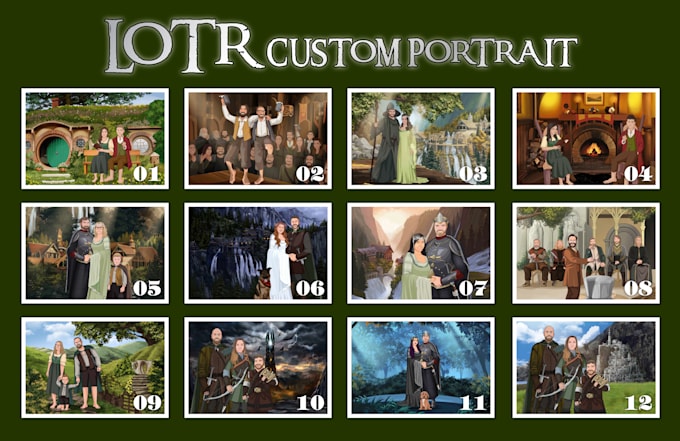 Gig Preview - Custom couple portrait lotr style