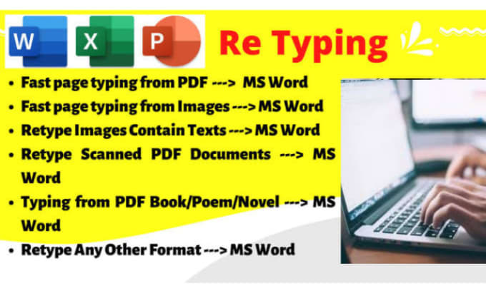 Gig Preview - Retype your document scanned, image or pdf data