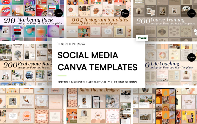 Gig Preview - Create canva social media templates for an attractive feed