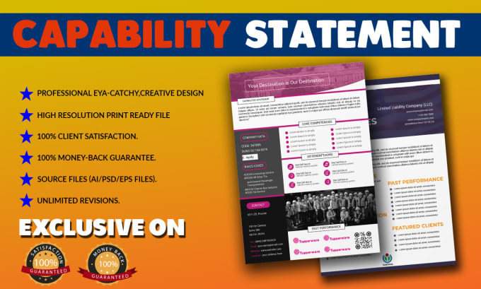 Gig Preview - Design a professional and effective capability statement with flyer