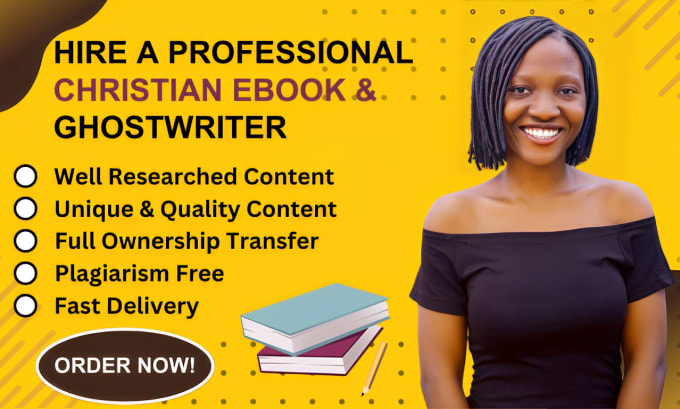 Gig Preview - Be your christian book and ebook writer, christian book ghostwriter, ghostwriter