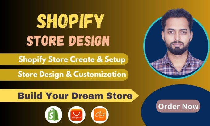 Gig Preview - Create shopify website or setup shopify store design