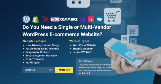 Gig Preview - Do a single or multi vendor ecommerce marketplace website