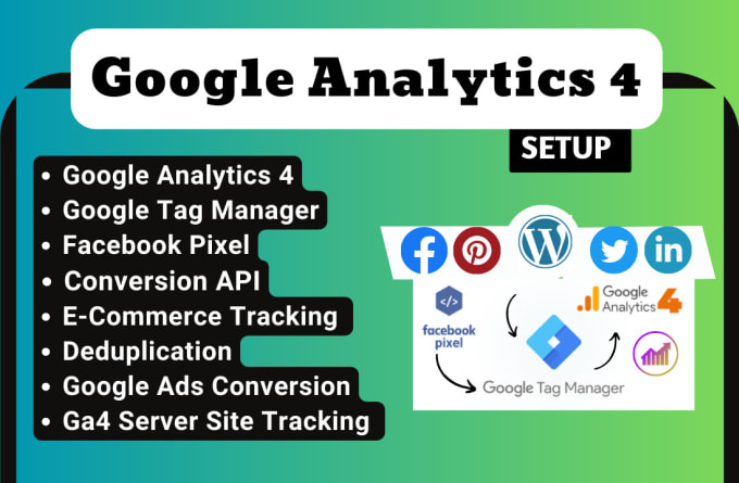 Gig Preview - Setup google analytics 4,fb conversion API and server side tracking with GTM