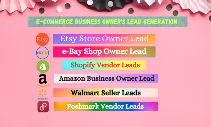 Gig Preview - Ecommerce shop owner lead generation, etsy, ebay, amazon, shopify vendor leads