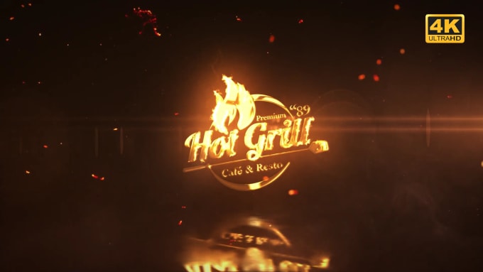 Gig Preview - Create fire logo reveal animation for you