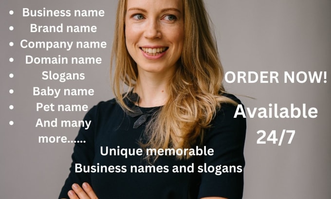 Gig Preview - Create your brand or business name with domain and slogan