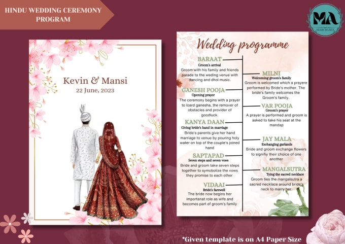 Gig Preview - Create beautifully designed traditional wedding ritual program