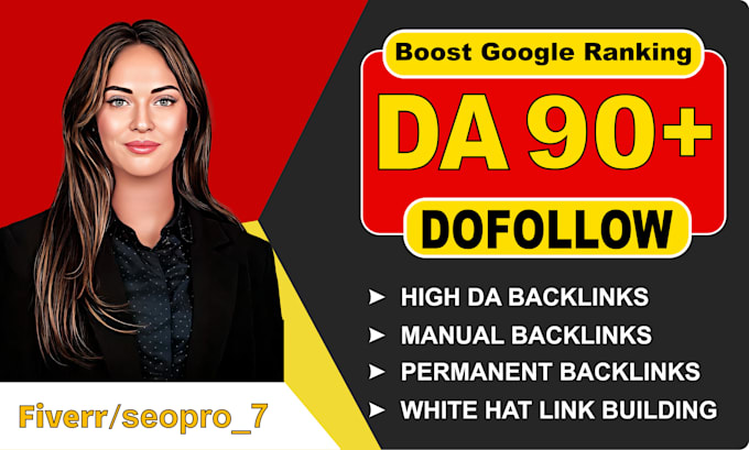 Gig Preview - Create high authority da 90 plus white hat manual SEO dofollow backlinks