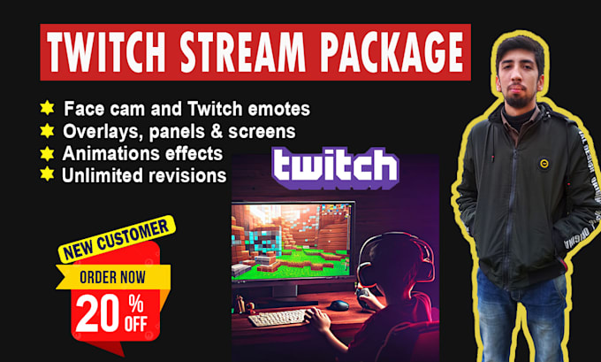 Gig Preview - Create a twitch overlay animated and full stream package