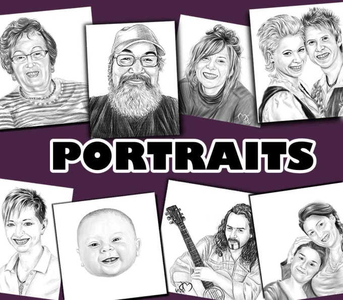 Gig Preview - Draw digital portraits from photos