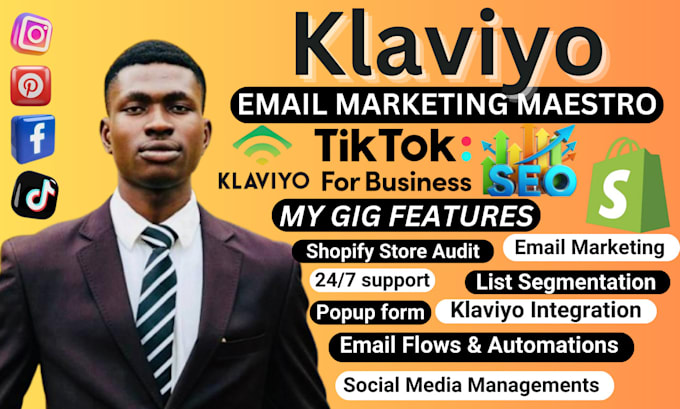 Gig Preview - Set up klaviyo email marketing for shopify, klaviyo flows and automations