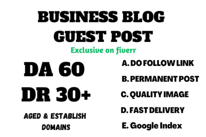 Gig Preview - Provide guest posts on business blog with a da of 60