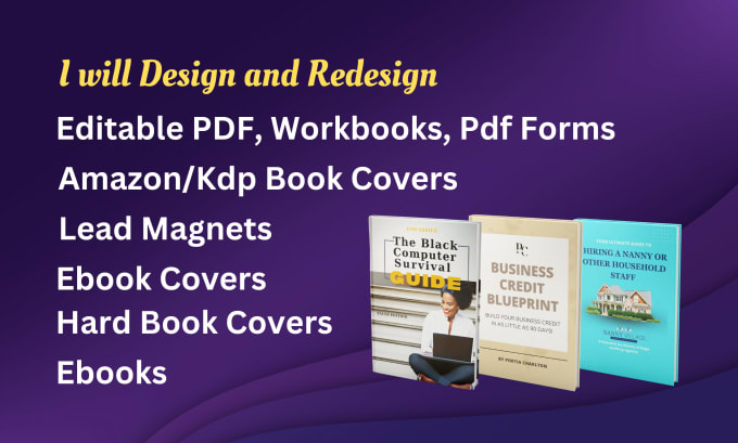 Gig Preview - Design and redesign, ebooks, workbooks, planners, pdfs and make them editable