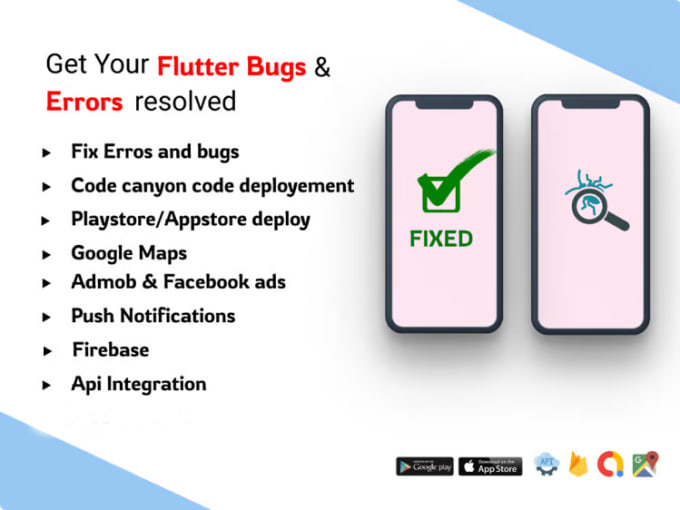 Gig Preview - Fix bugs in flutter app as a flutter mobile app developer