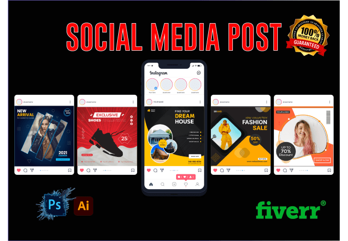 Gig Preview - Design ad creative for social media post, facebook post ad image, instagram post