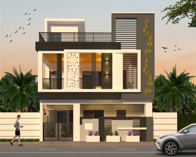 Gig Preview - Stunning front elevation modelling and rendering for sketchup