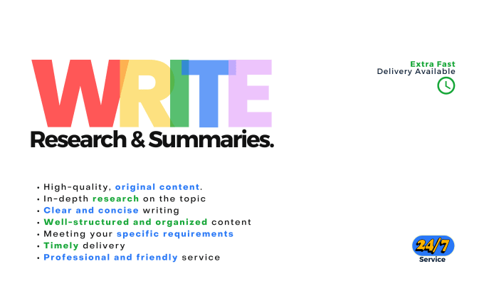 Gig Preview - Write extensive research and summaries