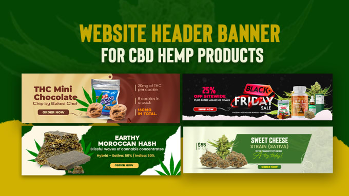 Gig Preview - Do web header banner design, slider, cover for hemp product website