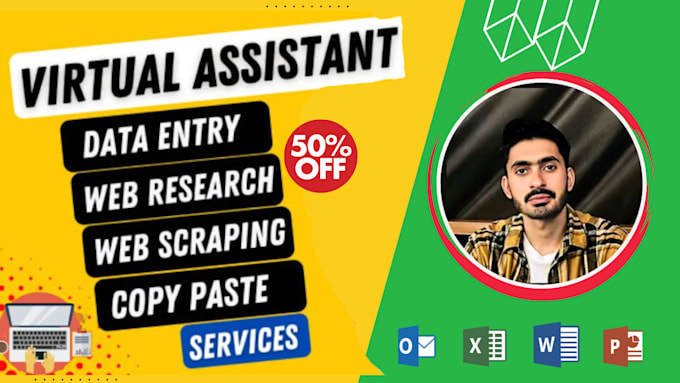 Gig Preview - Be your virtual assistant for data entry and web research