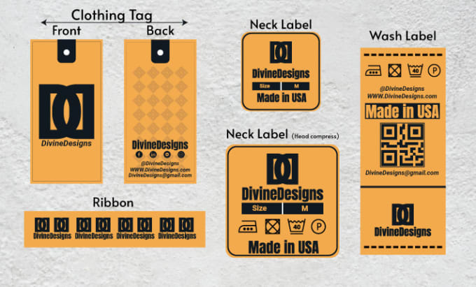 Gig Preview - Design clothing label, clothing tag, hangtag, neck labels