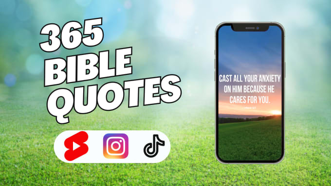 Gig Preview - Create 365 bible quotes videos for youtube shorts, reels and tiktok