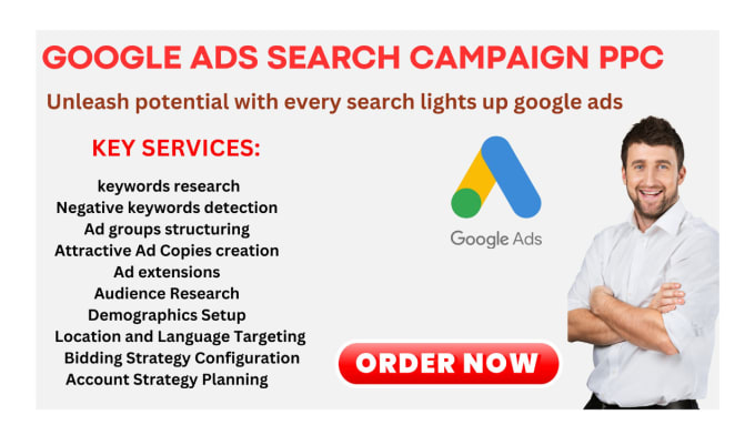 Gig Preview - Create, manage and optimize your google search ads campaigns