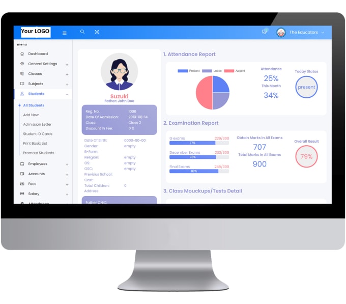 Gig Preview - Provide you school management software in low price life time with apps