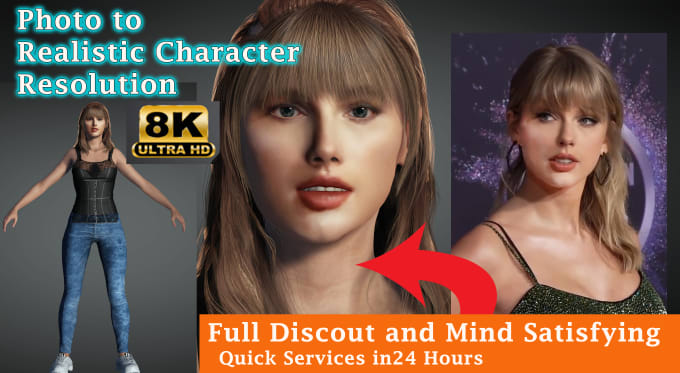 Gig Preview - Create realistic 3d character and metahuman from your photos