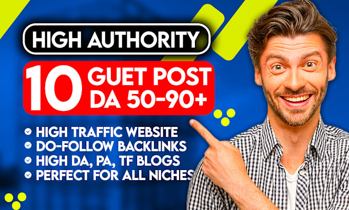 Gig Preview - Do high da guest post, general guest posting with 2 dofollow backlinks